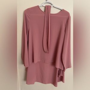 Tea Pink Georgette Shirt with Belt for Formal and Casual Wear